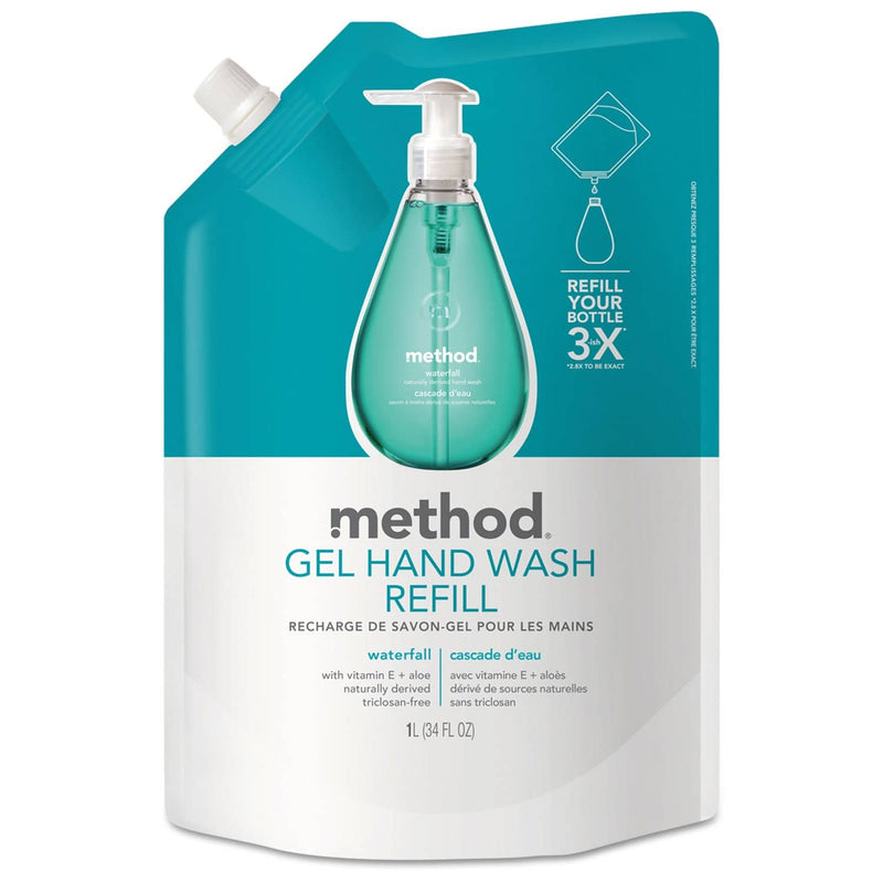 Method Gel Hand Wash Refill, Waterfall, 34 Oz Pouch - MTH01181