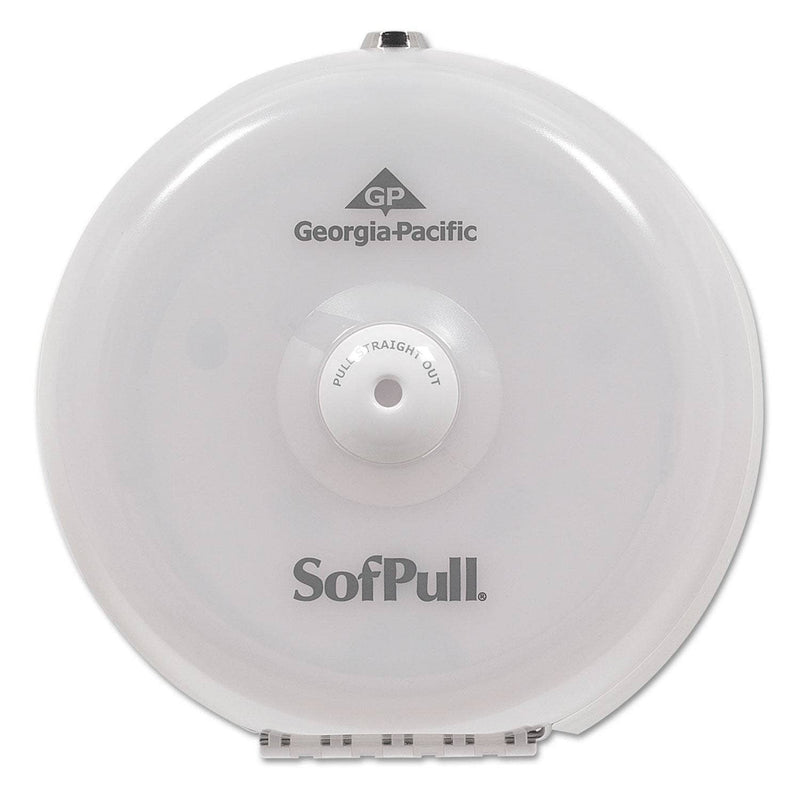 Georgia Pacific Sofpull Mini Centerpull Single-Roll Bath Tissue Dispenser, 8.75 X 7 X 9, White - GPC56515 - TotalRestroom.com