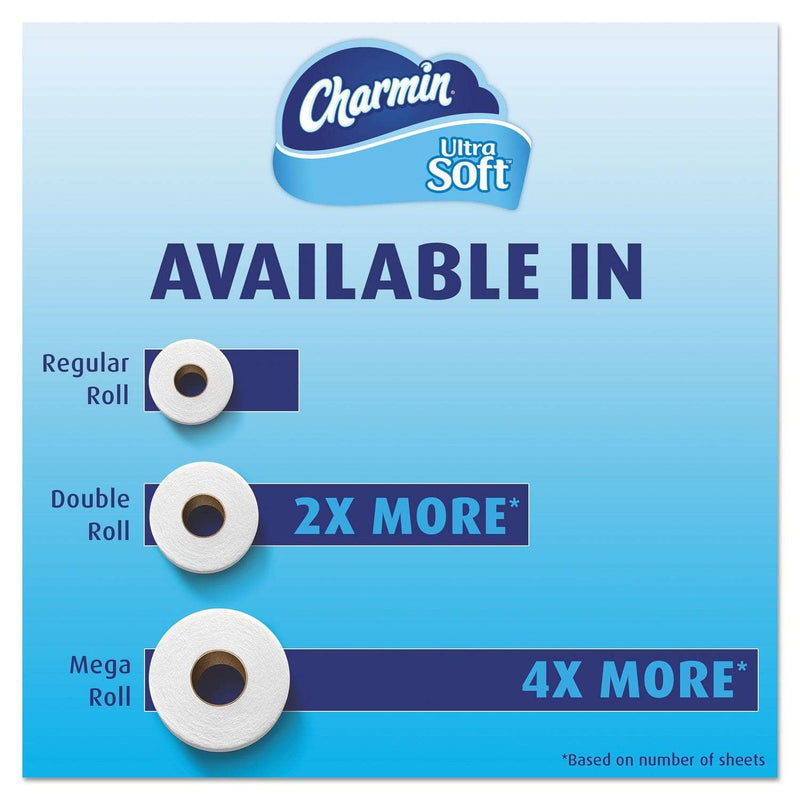 Charmin Ultra Soft Bathroom Tissue, Septic Safe, 2-Ply, White, 4 X 3.92, 142 Sheets/Roll, 4 Rolls/Pack, 12 Packs/Carton - PGC13258 - TotalRestroom.com