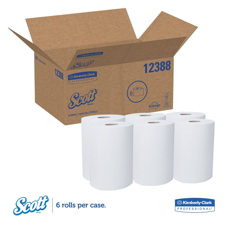 Scott Control Slimroll Towels, Absorbency Pockets, 8" X 580Ft, White, 6 Rolls/Carton - KCC12388 - TotalRestroom.com