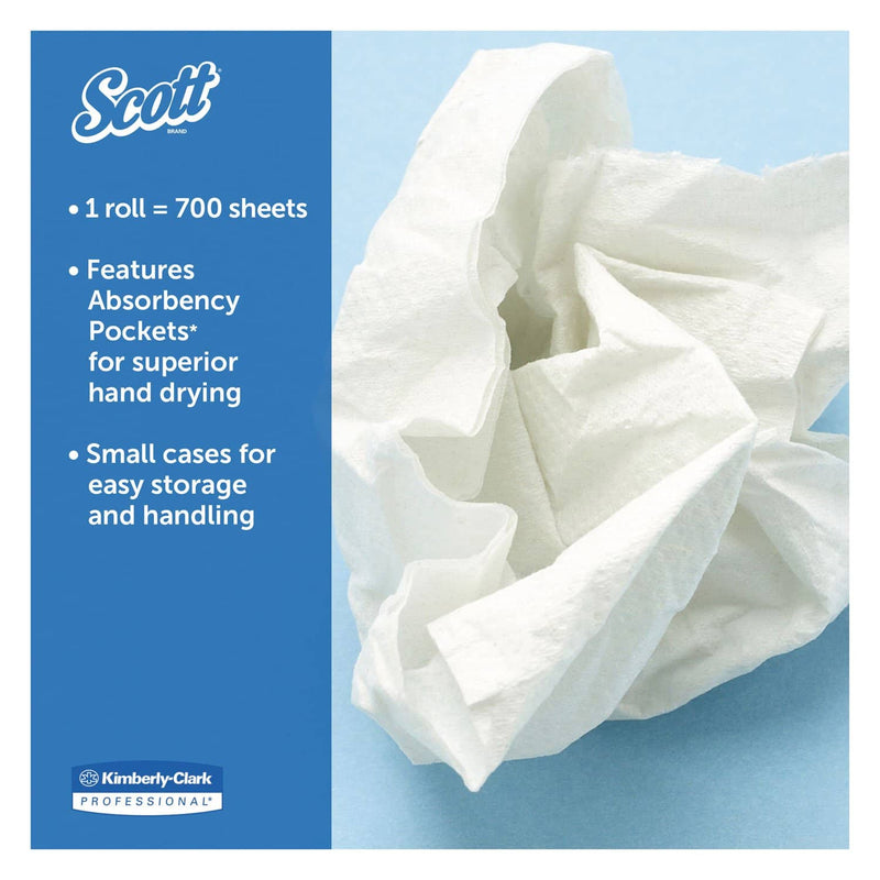Scott Essential Roll Control Center-Pull Towels, 8 X 12, White, 700/Roll, 6 Rolls/Ct - KCC01032 - TotalRestroom.com
