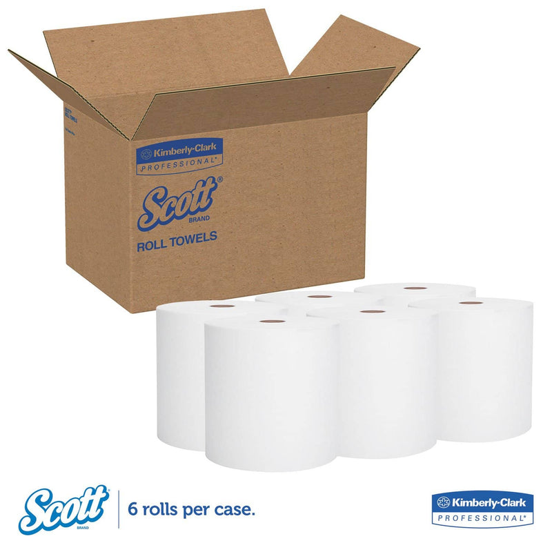 Scott Essential High Capacity Hard Roll Towel, 1.75" Core, 8 X 950Ft, White,6 Rolls/Ct - KCC02000 - TotalRestroom.com