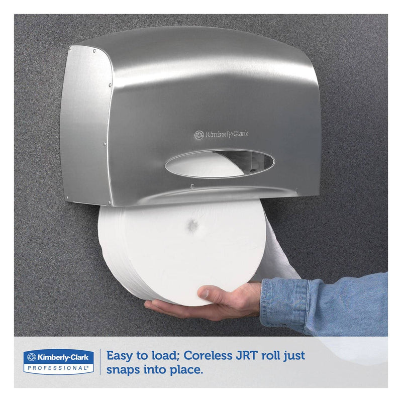 Scott Pro Coreless Jumbo Roll Tissue Dispenser, Ez Load, 6X9.8X14.3, Stainless Steel - KCC09601 - TotalRestroom.com