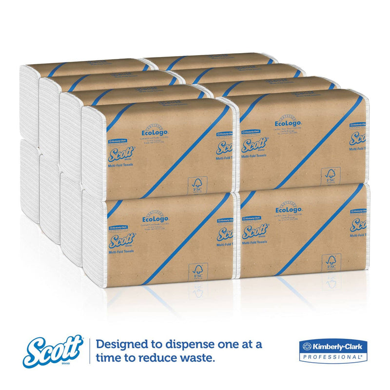 Scott Essential Multi-Fold Towels, Absorbency Pockets, 9 1/5 X 9 2/5, 250/Pk, 16 Pk/Ct - KCC01840 - TotalRestroom.com