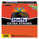 Hefty Ultra Strong Tall Kitchen And Trash Bags, 30 Gal, 1.1 Mil, 30" X 33", Black, 74/Box - PCTE85274 - TotalRestroom.com