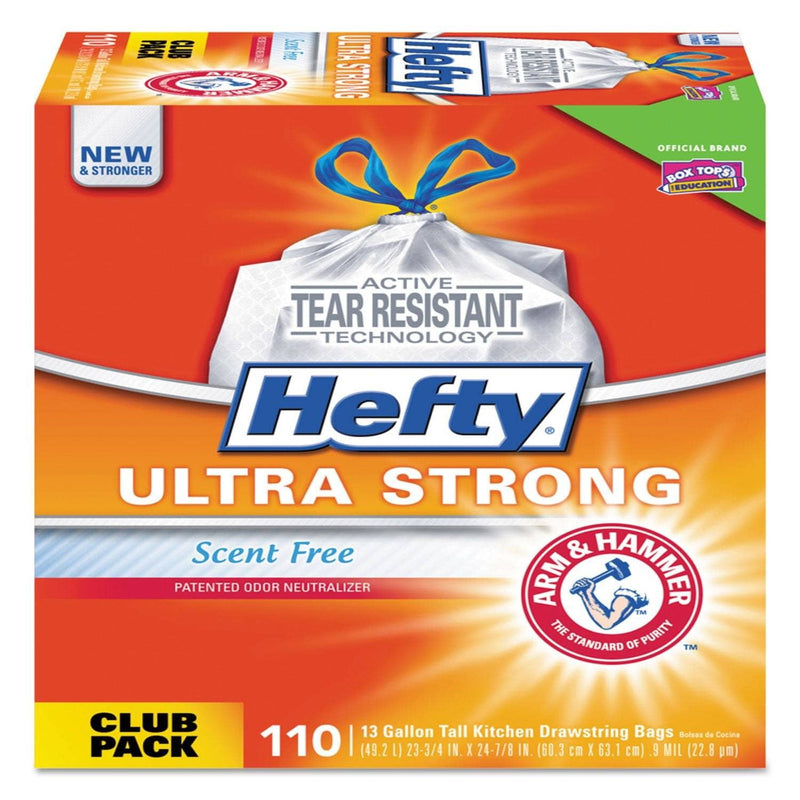 Hefty Ultra Strong Scent Free Tall Kitchen 13 Gallon Drawstring