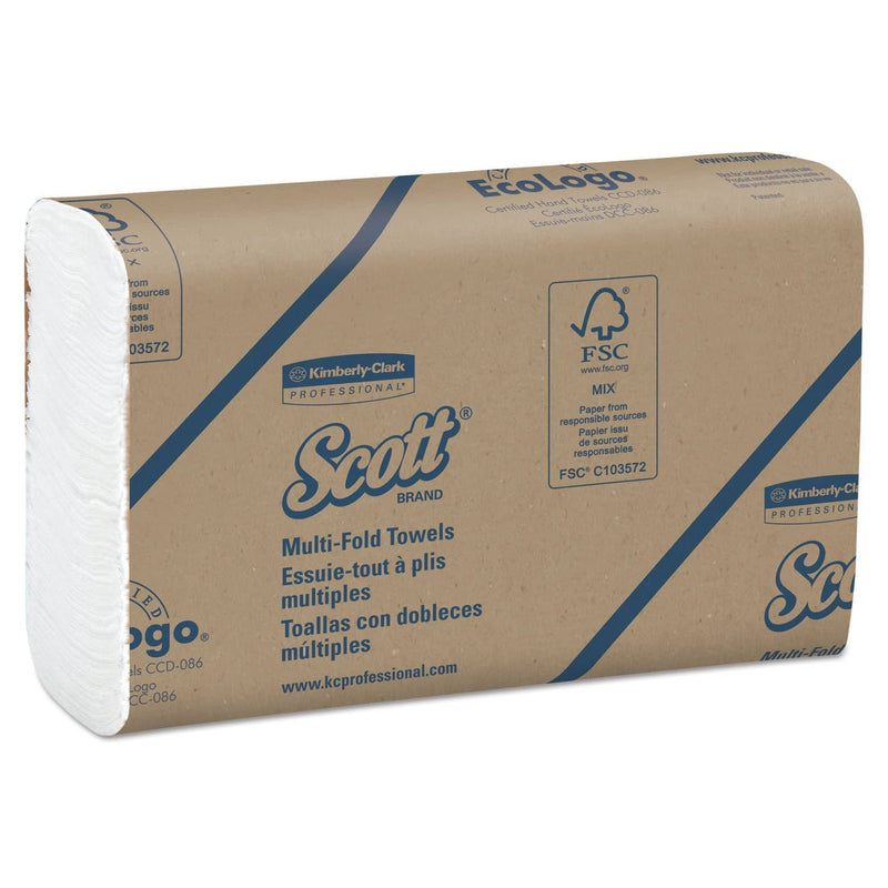 Scott Essential Multi-Fold Towels,8 X 9 2/5, White, 250/Pack, 16 Packs/Carton - KCC37490 - TotalRestroom.com