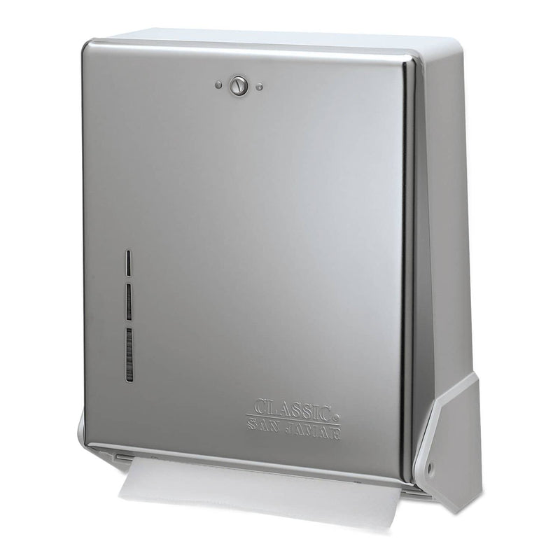 San Jamar True Fold C-Fold/Multifold Paper Towel Dispenser, Chrome, 11 5/8 X 5 X 14 1/2 - SJMT1905XC - TotalRestroom.com