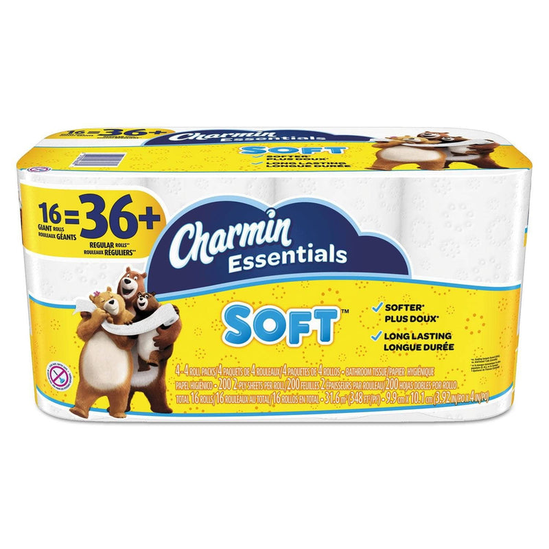 Charmin Essentials Soft Bathroom Tissue, Septic Safe, 2-Ply, White, 4 X 3.92, 200/Roll, 16 Roll/Pack - PGC96608 - TotalRestroom.com