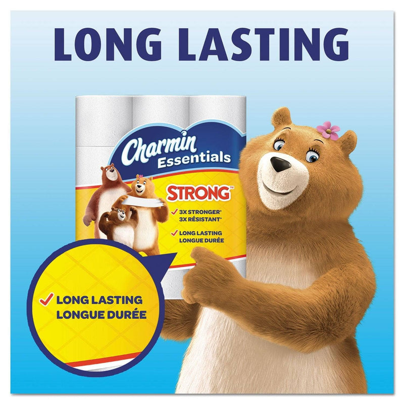 Charmin Essentials Strong Bathroom Tissue, Septic Safe, 1-Ply, White, 4 X 3.92, 300/Roll, 6 Roll/Pack - PGC96892PK - TotalRestroom.com