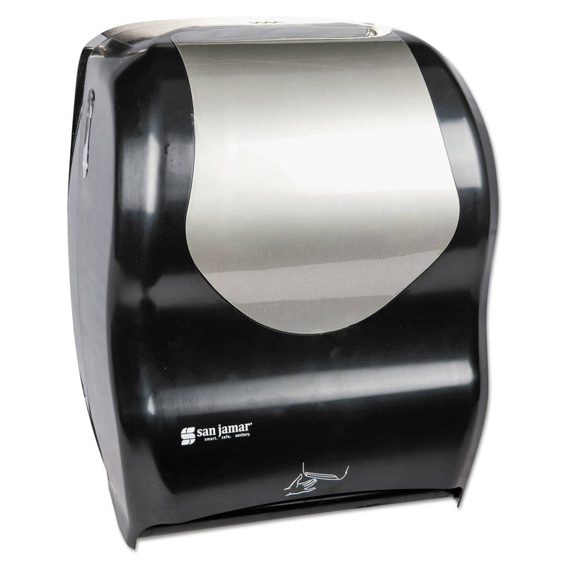 San Jamar Smart System With Iq Sensor Towel Dispenser, 16 1/2 X 9 3/4 X 12, Black/Silver - SJMT1470BKSS - TotalRestroom.com