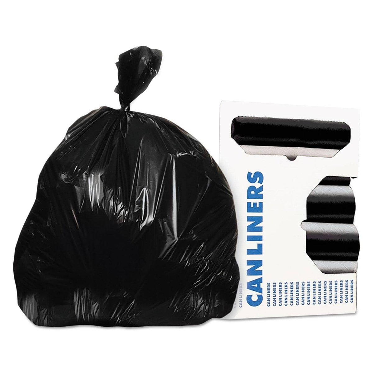 AccuFit Linear Low Density Can Liners With Accufit Sizing, 55 Gal, 0.9 Mil, 40" X 53", Black, 100/Carton - HERH8053TKR01 - TotalRestroom.com