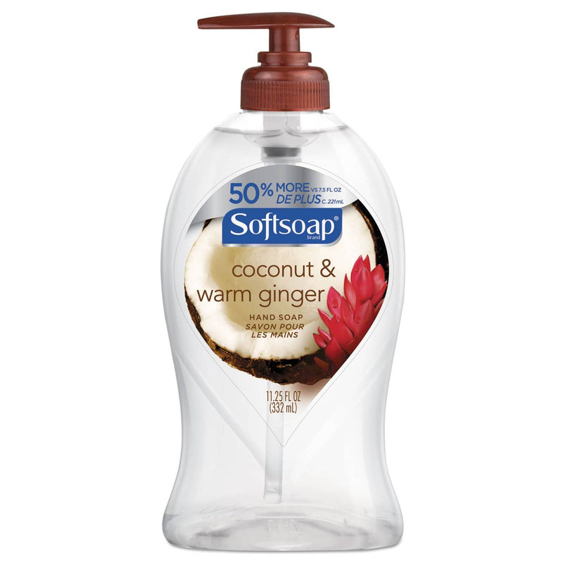 Softsoap Liquid Hand Soap Pump, Coconut & Warm Ginger, 11 1/4 Oz Pump Bottle, 6/Carton - CPC44578 - TotalRestroom.com