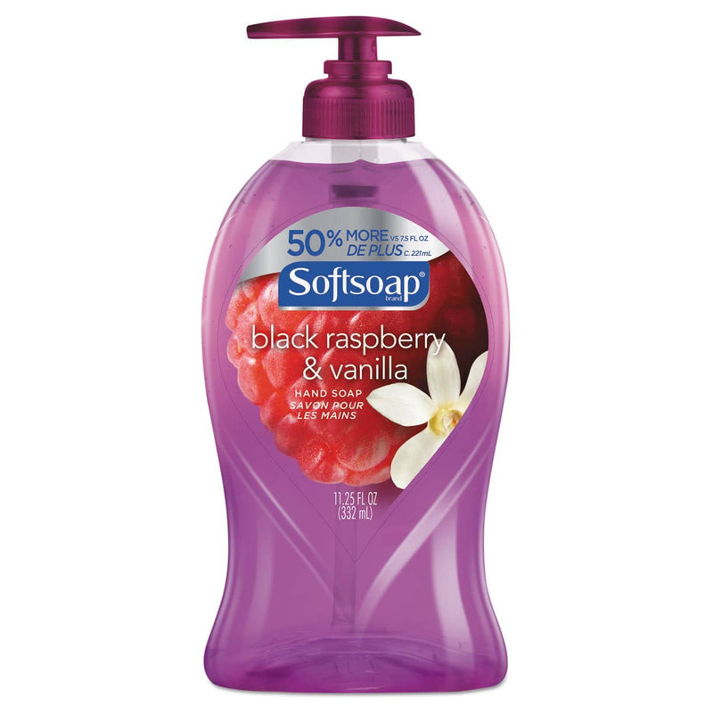 Softsoap Liquid Hand Soap Pump, Black Raspberry & Vanilla, 11 1/4 Oz Pump Bottle - CPC44575EA - TotalRestroom.com