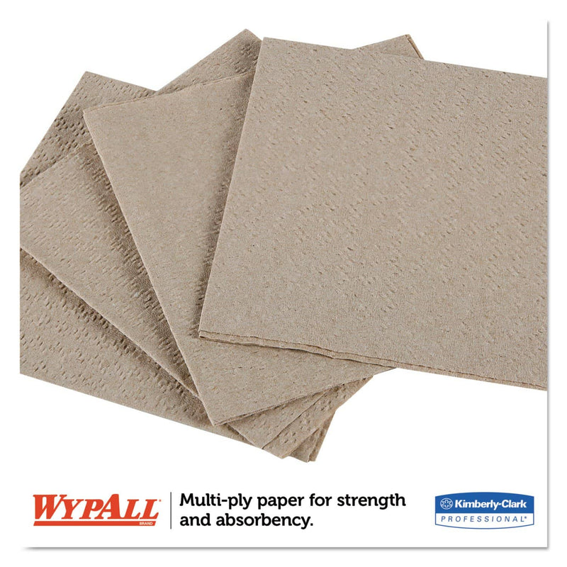 WypAll L20 Towels, 1/4 Fold, 2-Ply, 12 1/2 X 12, Brown, 68/Pack, 12 Packs/Carton - KCC47000 - TotalRestroom.com