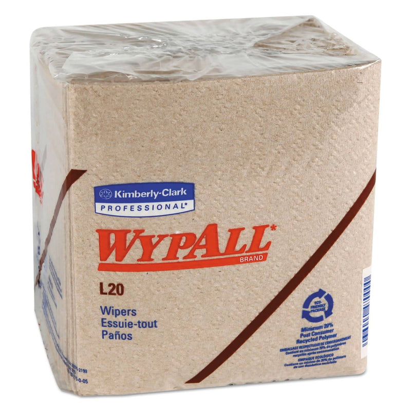 WypAll L20 Towels, 1/4 Fold, 2-Ply, 12 1/2 X 12, Brown, 68/Pack, 12 Packs/Carton - KCC47000 - TotalRestroom.com