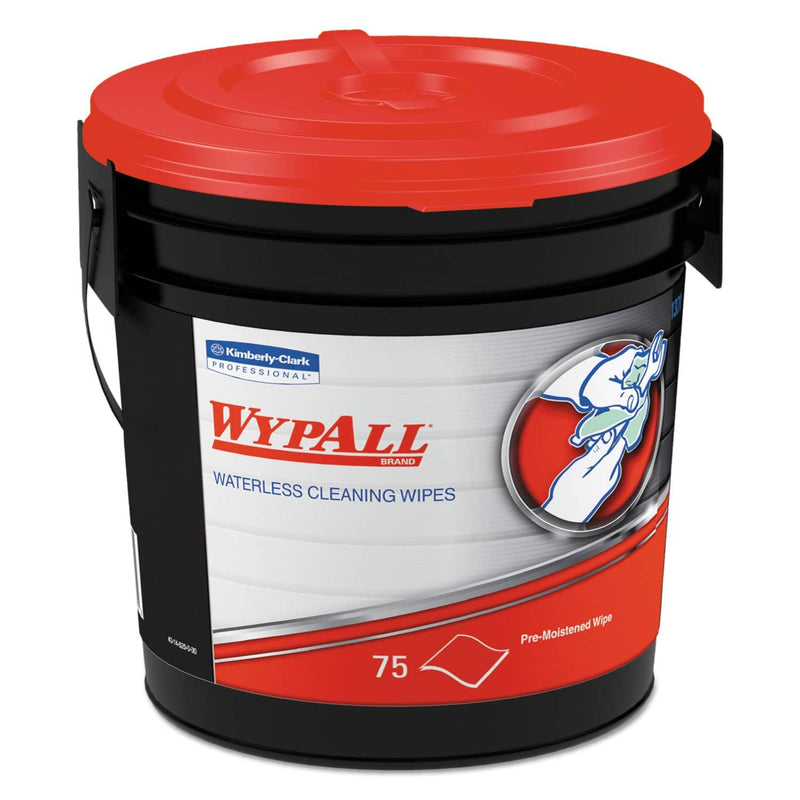 WypAll Waterless Hand Wipes, Cloth, 9 X 12, 75/Bucket, 6 Buckets/Carton - KCC91371CT - TotalRestroom.com