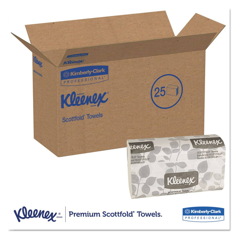 Kleenex Premiere Folded Towels, 9 2/5 X 12 2/5, White, 120/Pack, 25 Packs/Carton - KCC13254 - TotalRestroom.com
