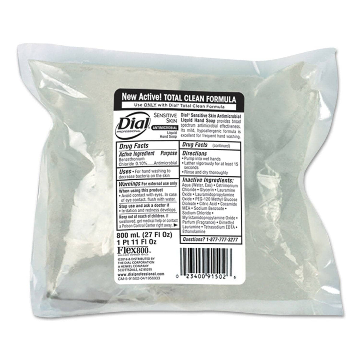 Dial Antimicrobial Soap For Sensitive Skin, 800 Ml Flex Pak Refill, Floral, 12/Carton - DIA91502 - TotalRestroom.com