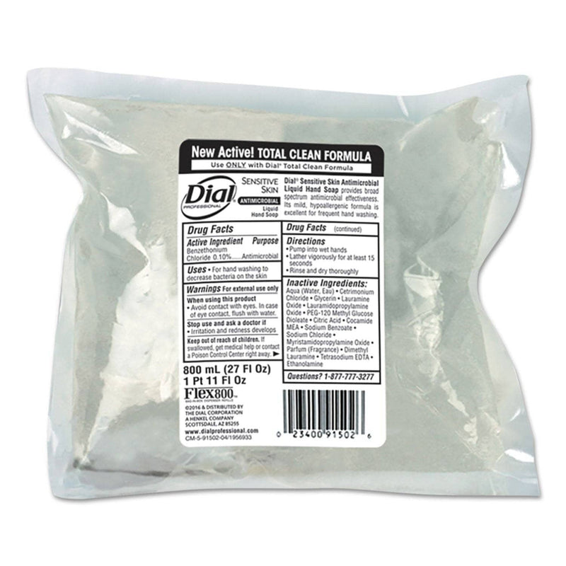Dial Antimicrobial Soap For Sensitive Skin, 800 Ml Flex Pak Refill, Floral, 12/Carton - DIA91502 - TotalRestroom.com