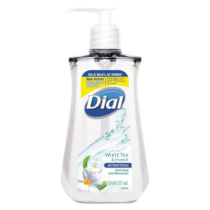 Dial Antibacterial Liquid Soap, Oz Pump Bottle, White Tea, 12