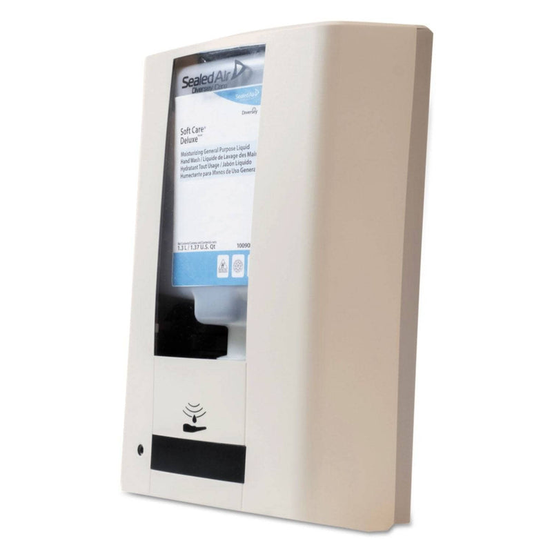 Diversey Indelicate Hybrid Dispenser For Foam Soap/Sanitizer, 1200 Ml/1300 Ml, 13.38" X 13.38" X 12.24", White - DVOD6205568 - TotalRestroom.com