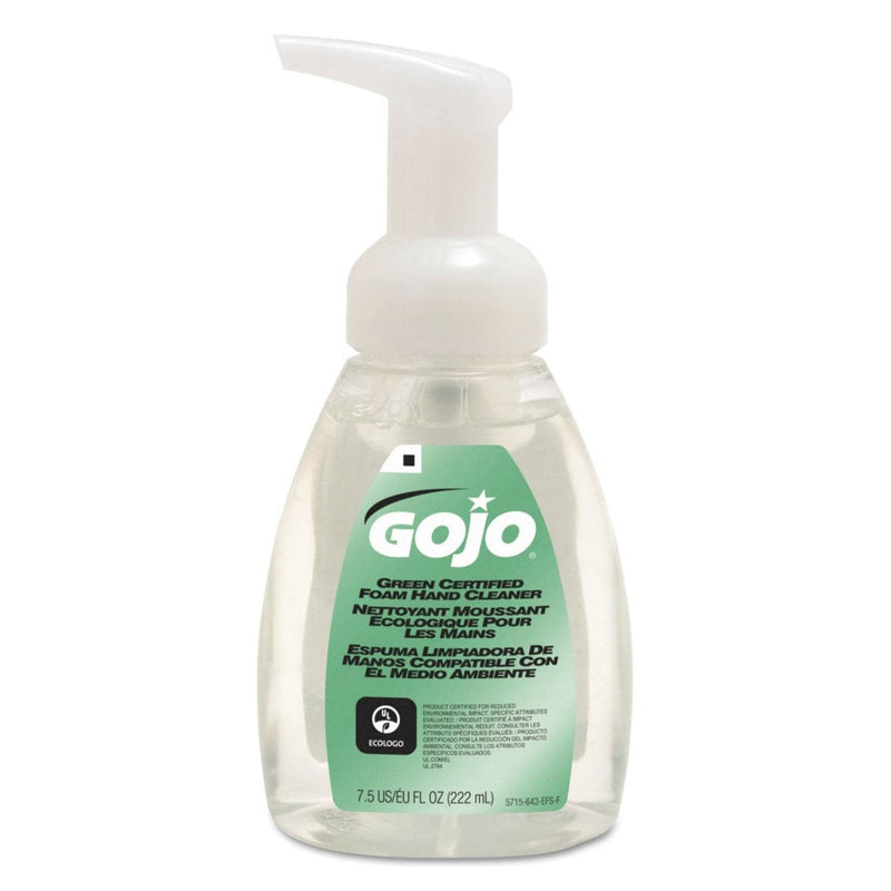 Gojo Green Certified Foam Soap, Fragrance-Free, Clear, 7.5Oz Pump Bottle - GOJ571506EA