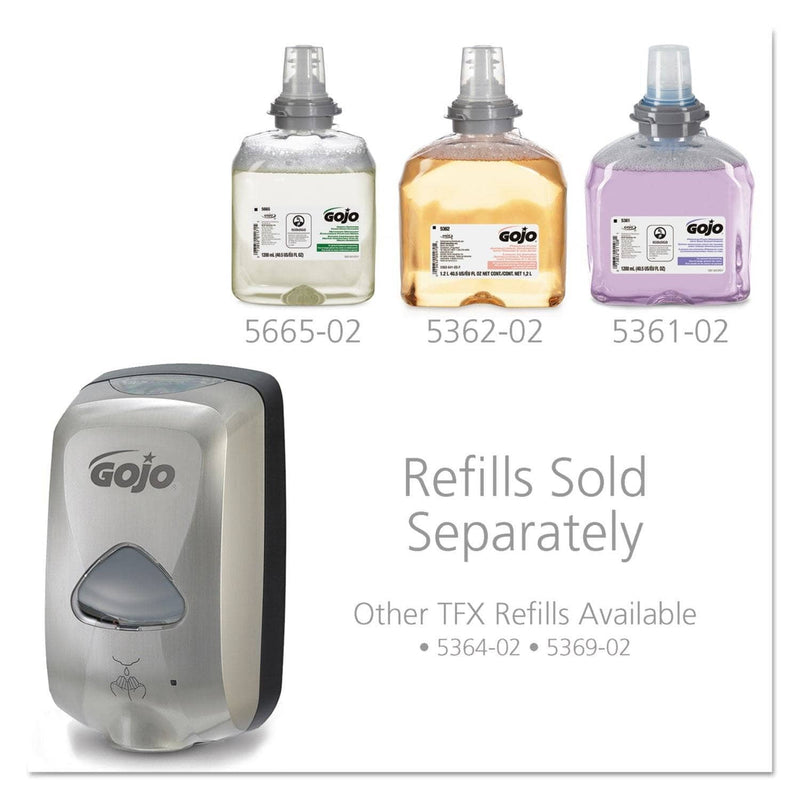 Gojo TFX Touch-Free Foam Soap Dispenser, 1200 Ml, 6.4" X 4.3" X 10.5", Nickel - GOJ278912 - TotalRestroom.com
