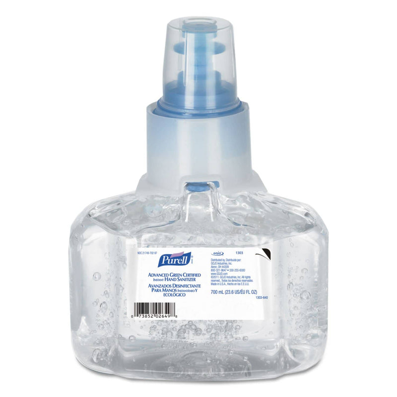 Purell Advanced Hand Sanitizer Green Certified Gel Refill, 1200 Ml, Fragrance Free, 3/Carton - GOJ130303CT - TotalRestroom.com