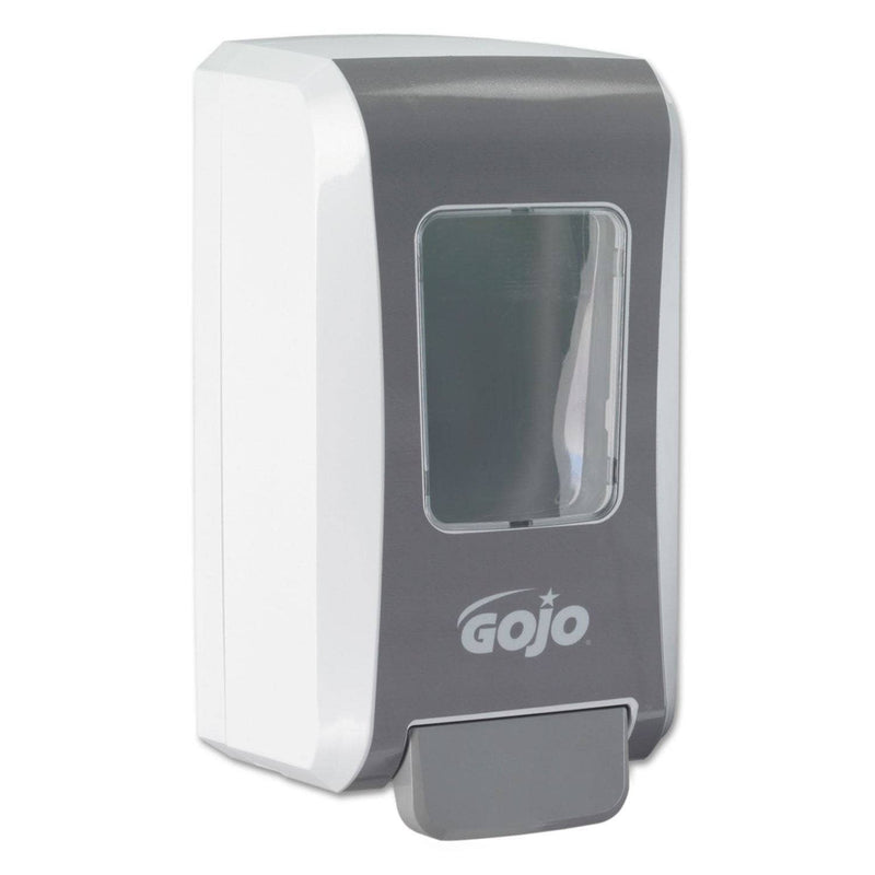 Gojo FMX-20 Liquid Soap Dispenser, 2000 Ml, 6.5" X 4.7" X 11.7", White/Gray, 6/Carton - GOJ527006 - TotalRestroom.com