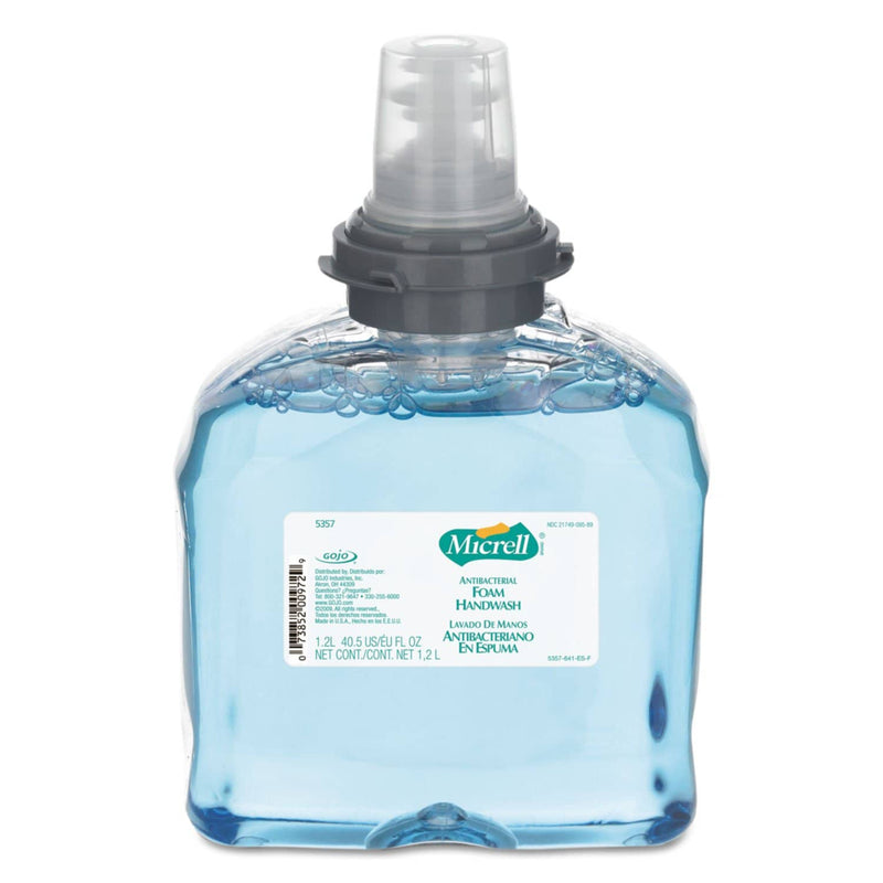 Micrell Antibacterial Foam Handwash, Touch-Free Refill, 1200 Ml, 2/Carton - GOJ535702 - TotalRestroom.com