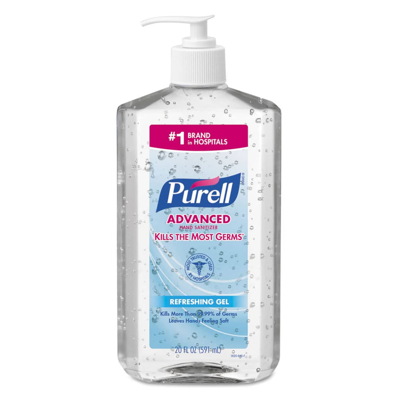 Purell Advanced Hand Sanitizer Refreshing Gel, Clean Scent, 20 Oz Pump Bottle, 12/Carton - GOJ302312 - TotalRestroom.com