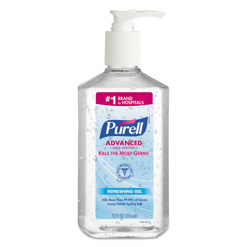 Purell Advanced Hand Sanitizer Refreshing Gel, Clean Scent, 12 Oz Pump Bottle - GOJ365912CT - TotalRestroom.com