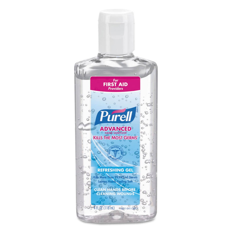 Purell Advanced Hand Sanitizer Refreshing Gel, Clean Scent, 4 Oz Flip-Cap Bottle, 24/Carton - GOJ965124 - TotalRestroom.com
