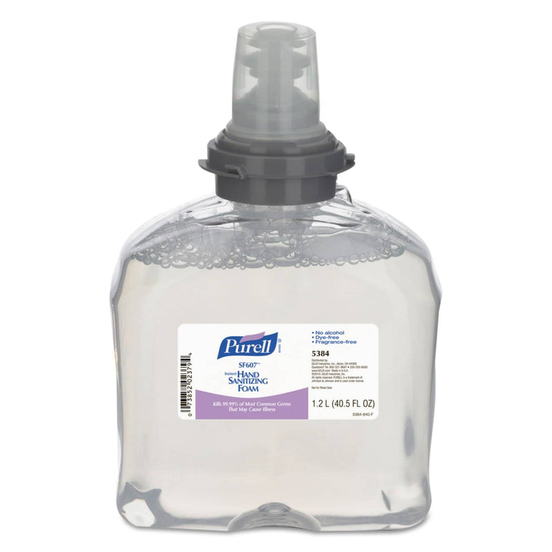 Purell Sf607 Instant Hand Sanitizer Foam, 1200 Ml Refill, Fragrance Free, 2/Carton - GOJ538402 - TotalRestroom.com