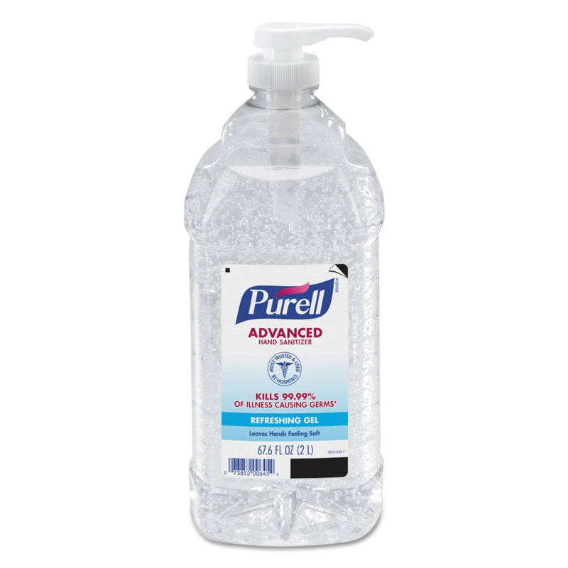 Purell Advanced Hand Sanitizer Refreshing Gel, Clean Scent, 2 L Pump Bottle - GOJ962504EA - TotalRestroom.com