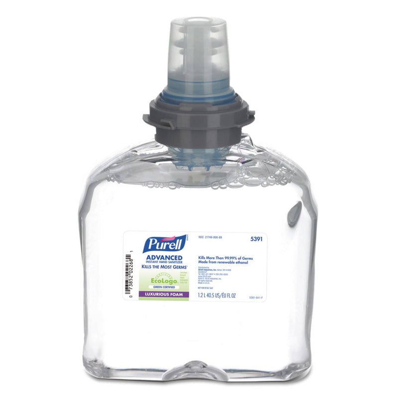 Purell Advanced Hand Sanitizer Green Certified Tfx Foam Refill, 1200 Ml, Clear, 2/Carton - GOJ539102CT - TotalRestroom.com