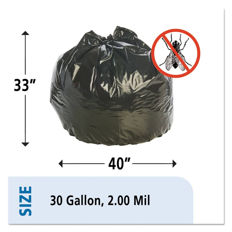 Stout Insect-Repellent Trash Bags, 30 Gal, 2 Mil, 33" X 40", Black, 90/Box - STOP3340K20 - TotalRestroom.com
