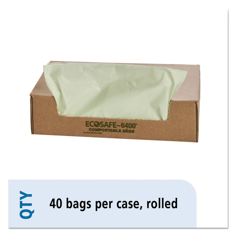Stout Ecosafe-6400 Bags, 48 Gal, 0.85 Mil, 42" X 48", Green, 40/Box - STOE4248E85 - TotalRestroom.com