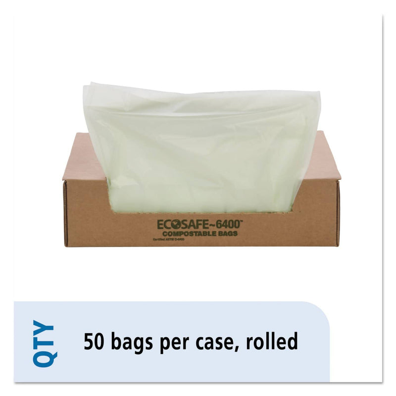Stout Ecosafe-6400 Bags, 32 Gal, 0.85 Mil, 33