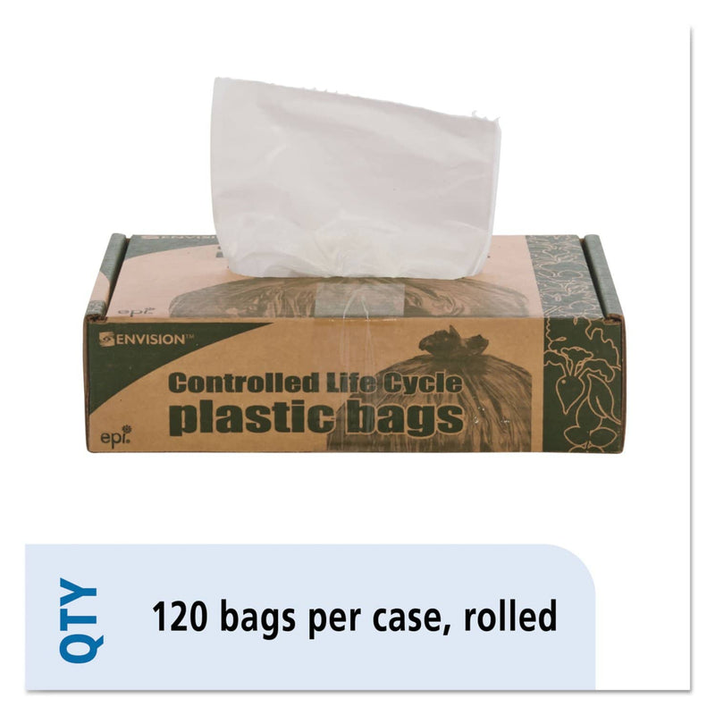 Stout Controlled Life-Cycle Plastic Trash Bags, 13 Gal, 0.7 Mil, 24" X 30", White, 120/Box - STOG2430W70 - TotalRestroom.com