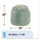 Stout Ecosafe-6400 Bags, 30 Gal, 1.1 Mil, 30" X 39", Green, 48/Box - STOE3039E11 - TotalRestroom.com