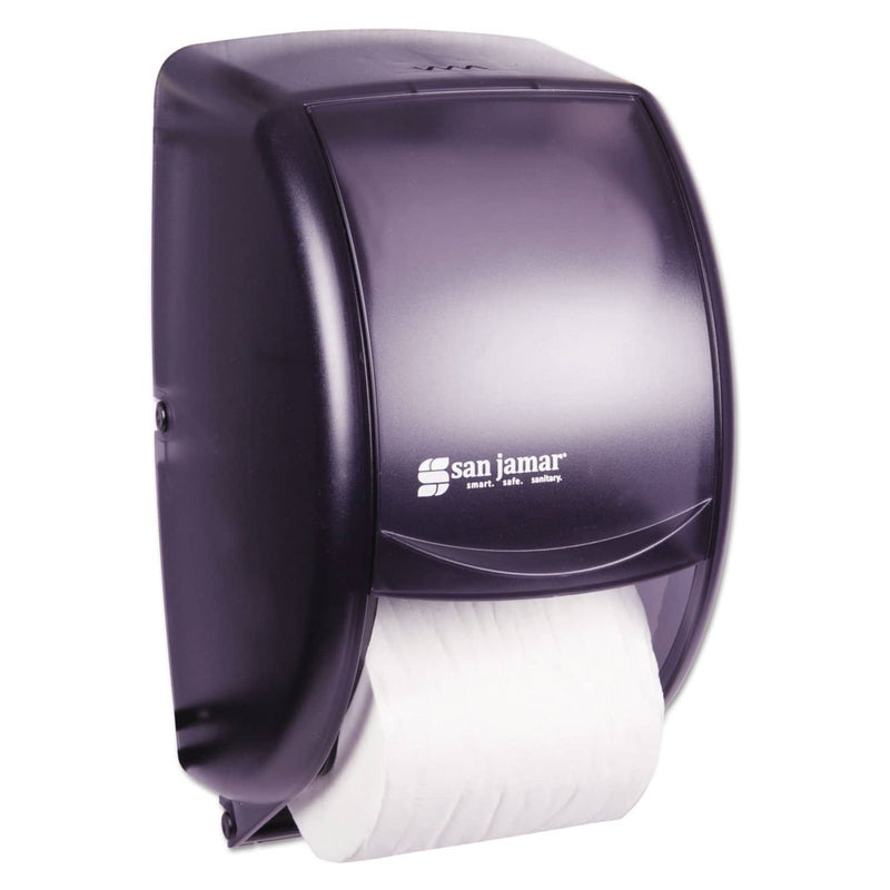 San Jamar Duett Standard Bath Tissue Dispenser, 2 Roll, 7 1/2W X 7D X 12 3/4H, Black Pearl - SJMR3500TBK - TotalRestroom.com