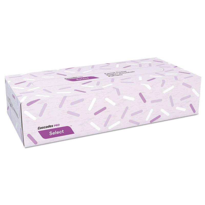 Cascades Select Flat Box Facial Tissue, 2-Ply, White, 100 Sheets/Box, 30 Boxes/Carton - CSDF150 - TotalRestroom.com