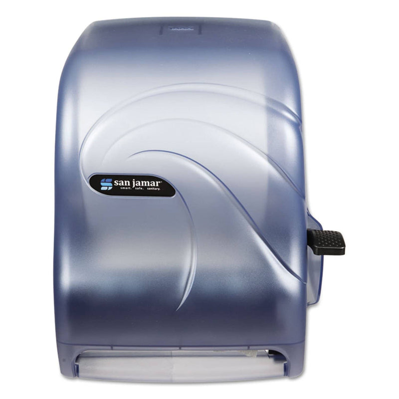 San Jamar Lever Roll Towel Dispenser, Oceans, Arctic Blue, 16 3/4 X 10 X 12 - SJMT1190TBL - TotalRestroom.com