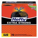 Hefty Ultra Strong Tall Kitchen And Trash Bags, 30 Gal, 1.1 Mil, 30" X 33", Black, 222/Carton - PCTE85274CT - TotalRestroom.com
