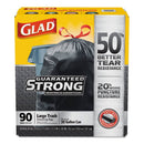 Glad Drawstring Large Trash Bags, 30 Gal, 1.05 Mil, 30" X 33", Black, 90/Carton - CLO78952 - TotalRestroom.com