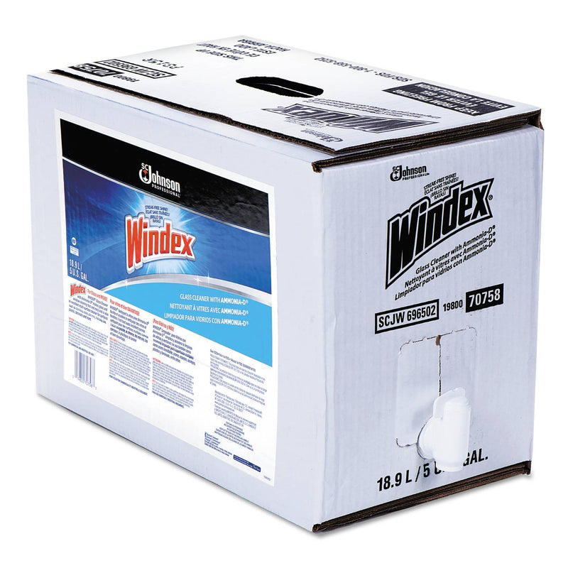 Windex Glass Cleaner With Ammonia-D, 5Gal Bag-In-Box Dispenser - SJN696502 - TotalRestroom.com
