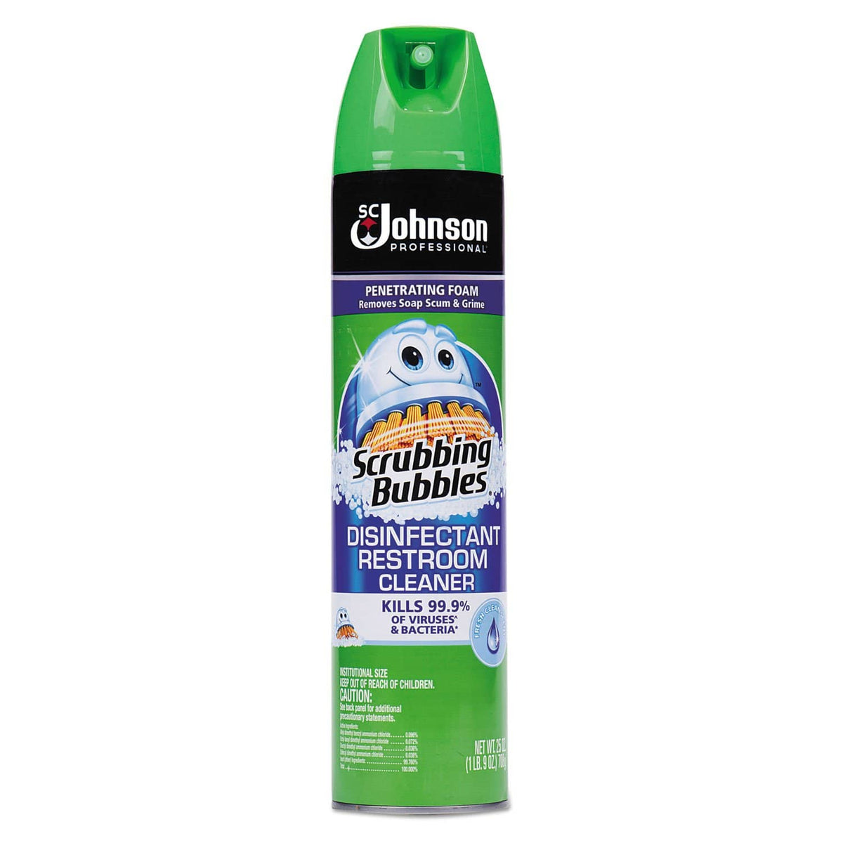 Scrubbing Bubbles Disinfectant Restroom Cleaner, Clean Fresh Scent, 25 Oz Aerosol Can - SJN682264EA - TotalRestroom.com