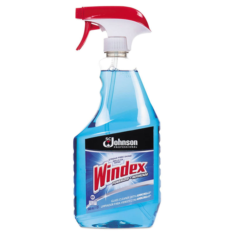Windex Glass Cleaner With Ammonia-D, 32Oz Capped Bottle With Trigger, 12/Carton - SJN695237 - TotalRestroom.com